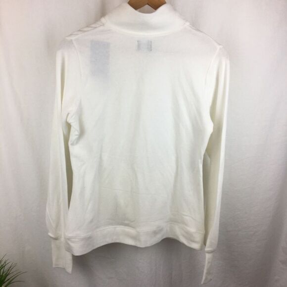 Champion White Long Sleeve Logo Print Half Zip Sweatshirt M NEW - Picture 2 of 7